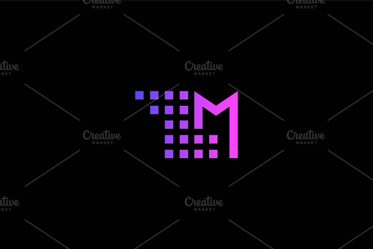 Digital Letter M Logo Blue Pixel, a Branding & Logo Template by Design Store (Photo 2 of 2)