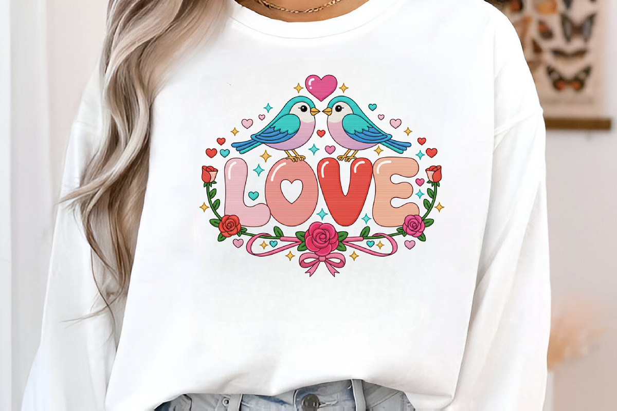 Cute Love Birds Sublimation PNG, an Illustration by Designking (Photo 3 of 6)