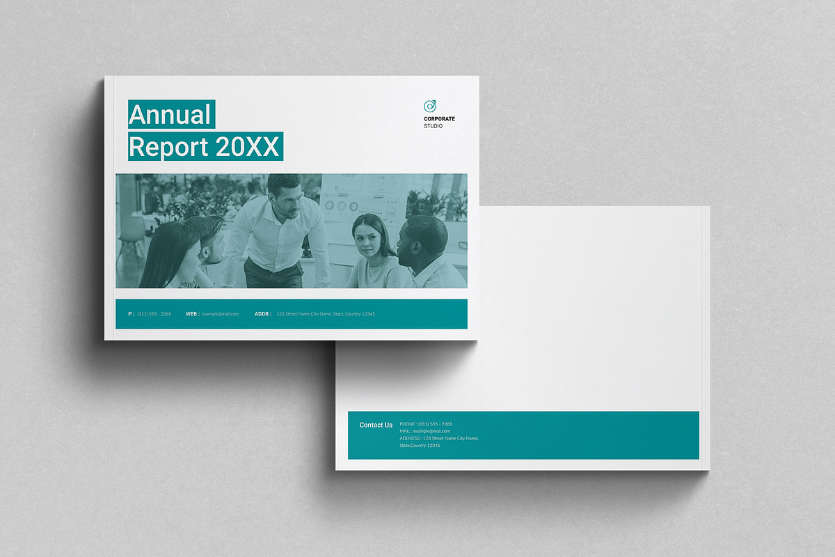 Annual Report Template Landscape, a Brochure Template by MassiveCreator (Photo 8 of 8)