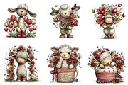 Cute Spring Lamb Clipart, an Illustration by CreationArt (Thumbnail 4 of 7)