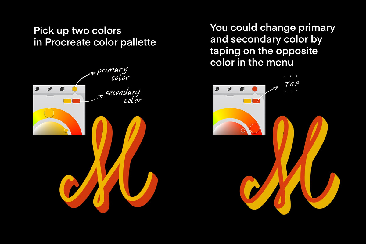 DuoTone Procreate Alphabet Brushes, a Brush Add-On by byJuliaKors (Photo 3 of 5)