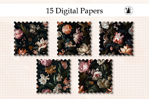Baroque Flowers Seamless Pattern