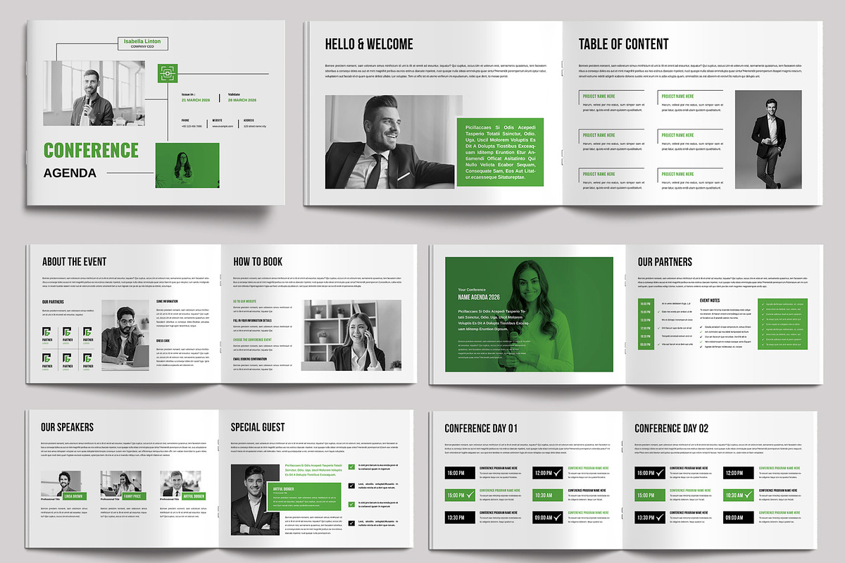 Conference Agenda Schedule Guide, a Brochure Template by MightyDesign (Photo 2 of 6)