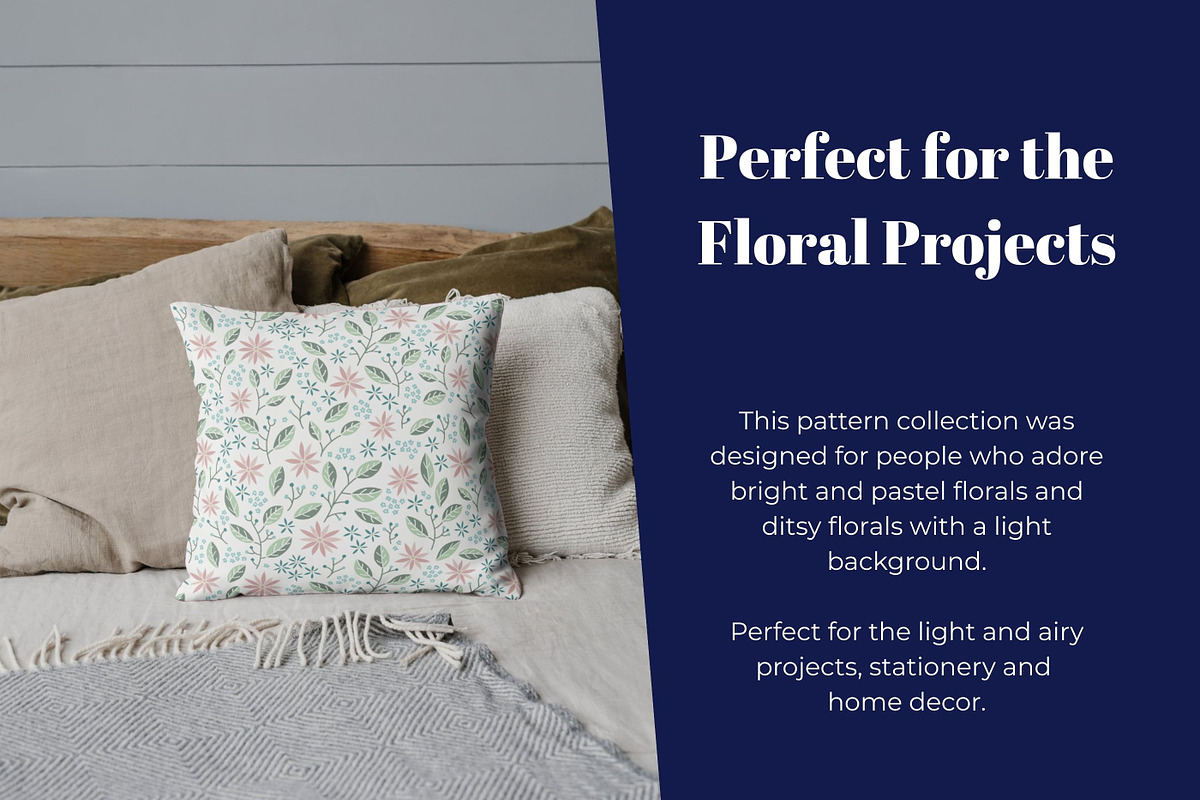 Light & Bright Floral Pattern Tiles, a Pattern Graphic by Fern & Quill (Photo 4 of 7)