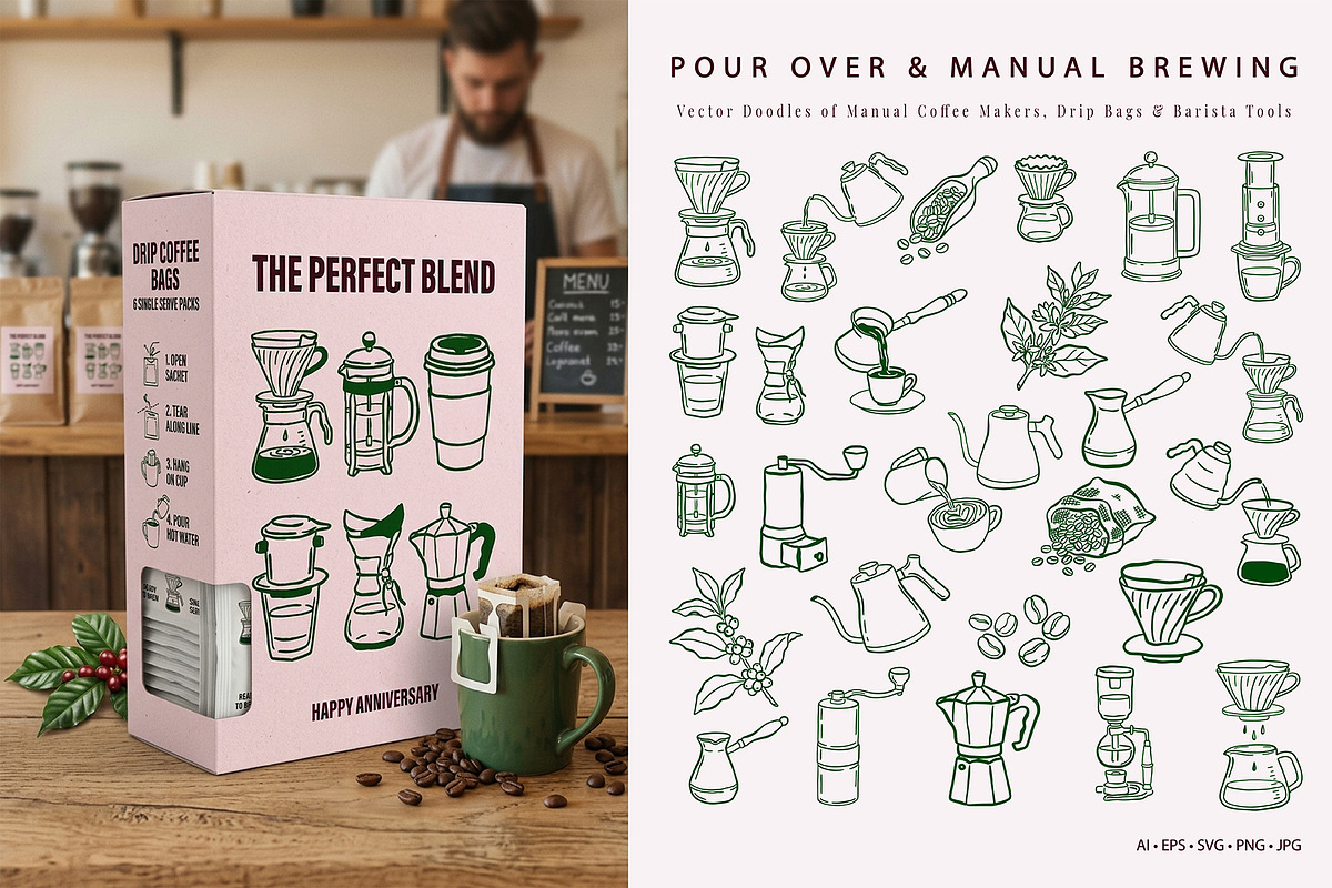 Specialty Coffee Vector Bundle, an Object Graphic by SunnJaneArt (Photo 4 of 18)