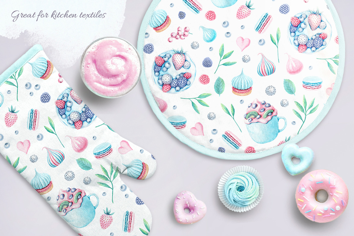 Sweet dessert watercolor set, a Food Illustration by MariArtySpace (Photo 8 of 8)