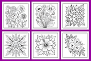 Boho Flowers Coloring Pages, a Decorative Illustration by Design Station (Thumbnail 3 of 5)