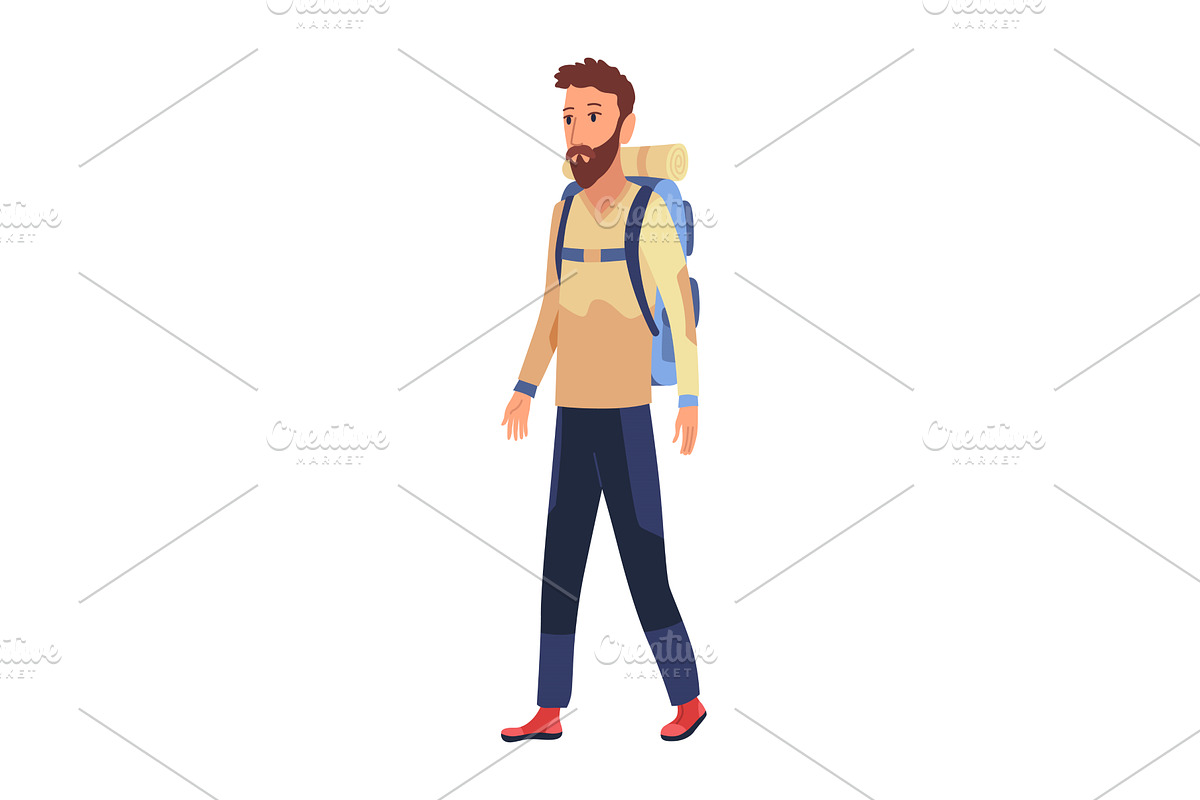 Hiker travel in summer clothing with, a Sport Illustration by the8monkey