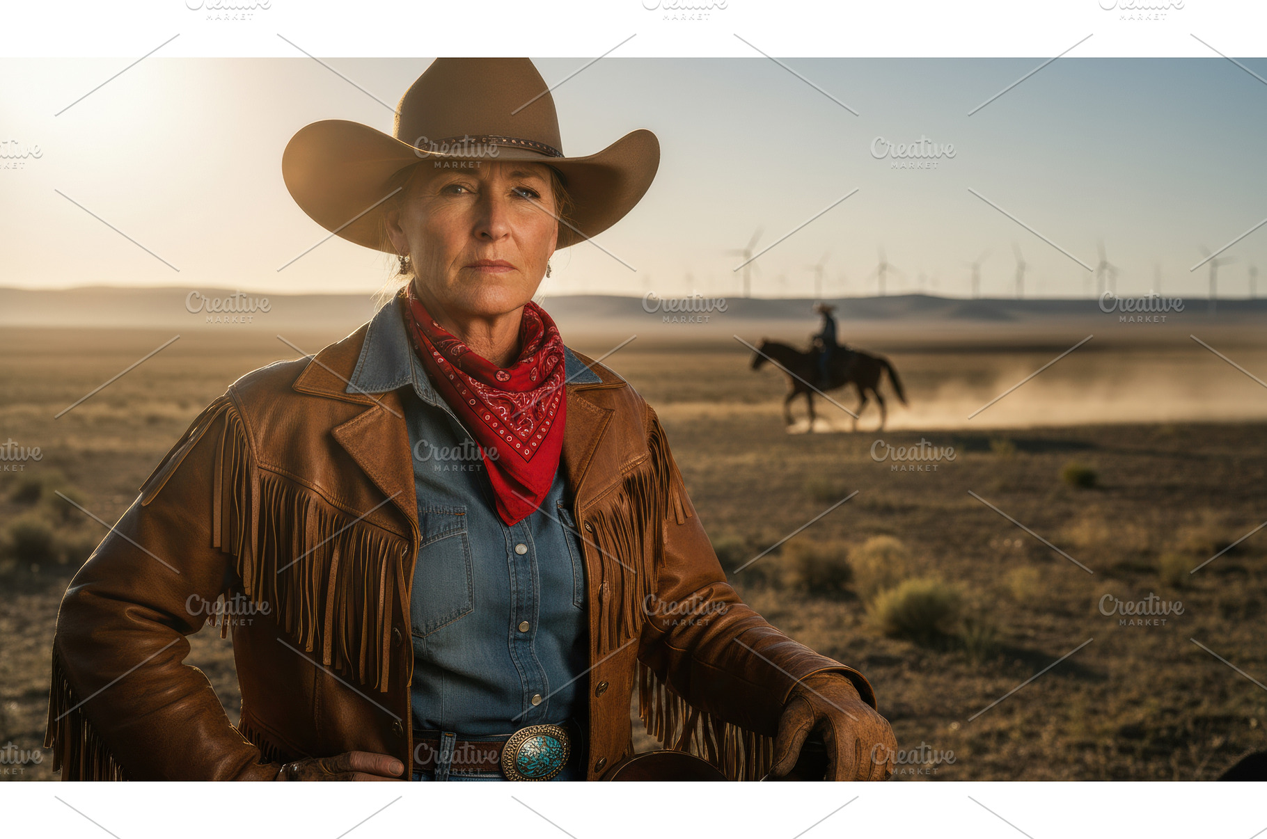 Mature woman in a cowboy hat, red, a Person Photo by Igor Tichonow