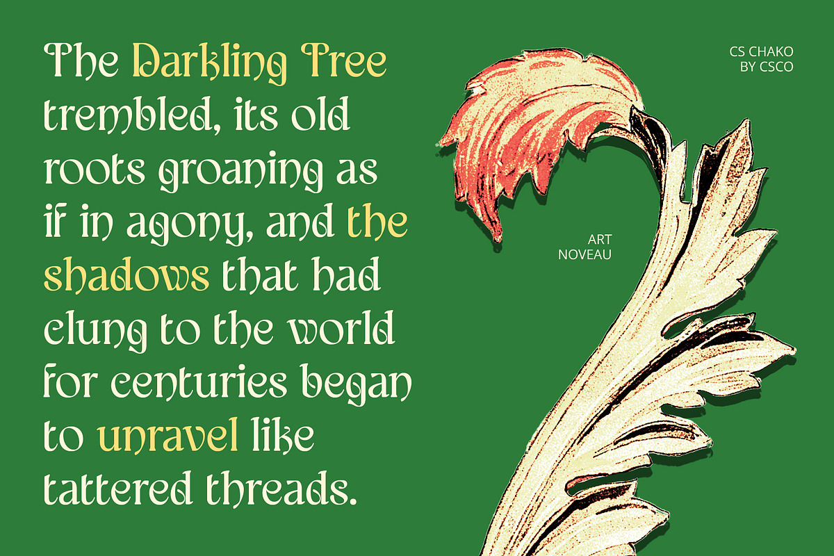 CS Chako – Art Nouveau Font, a Serif Font by Craft Supply Co. (Photo 5 of 8)