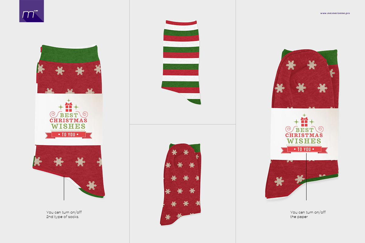 Melange Socks Mock-up, a Packaging Mockup by BlackMocca (Photo 3 of 5)