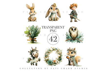 42 PNG Whimsical Witch Clipart, a Decorative Illustration by Pati Charm Studio