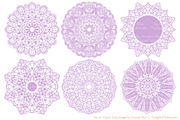 Lavender Doily Lace Clipart, an Illustration by Amanda Ilkov (Thumbnail 3 of 4)