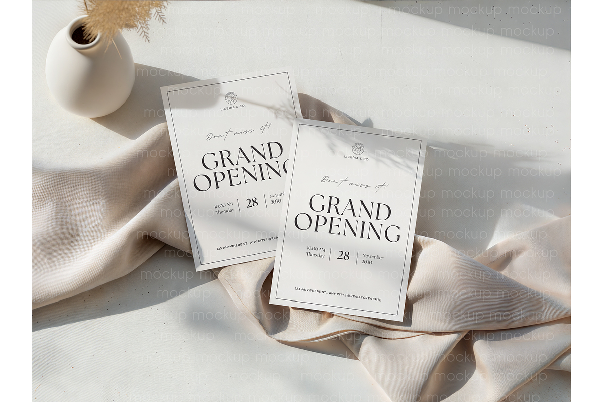 Minimal Sunlight Invitation Mockup, a Product Mockup by MockupWizard (Photo 3 of 4)