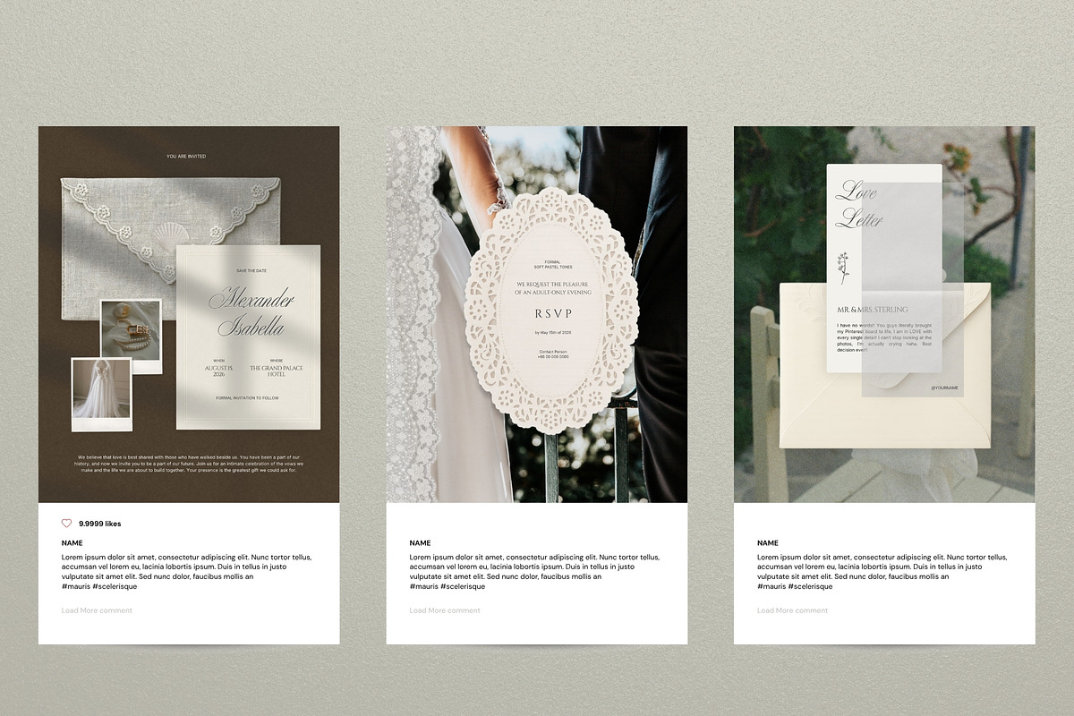 Modern Romance Wedding Canva Pack, a Social Media Template by Pani Temp. (Photo 7 of 13)