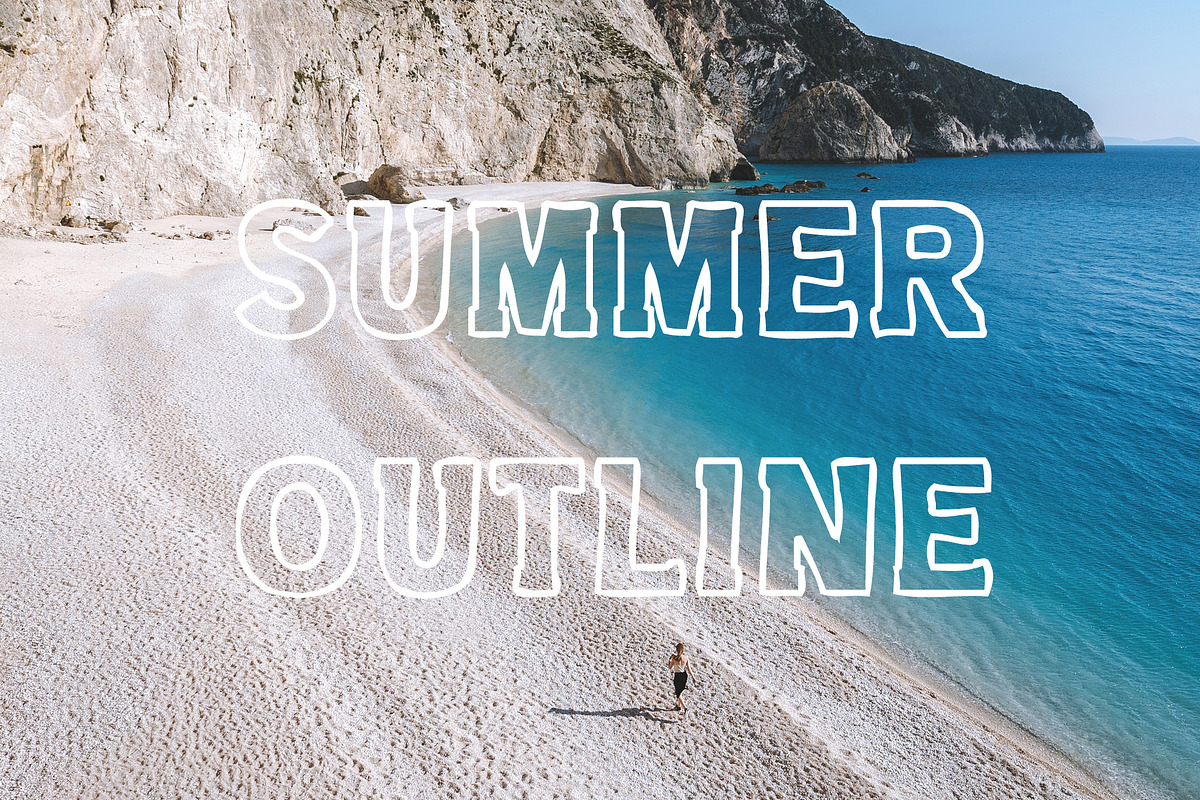 Summer Outline Font, a Slab Serif Font by vladocar (Photo 1 of 9)