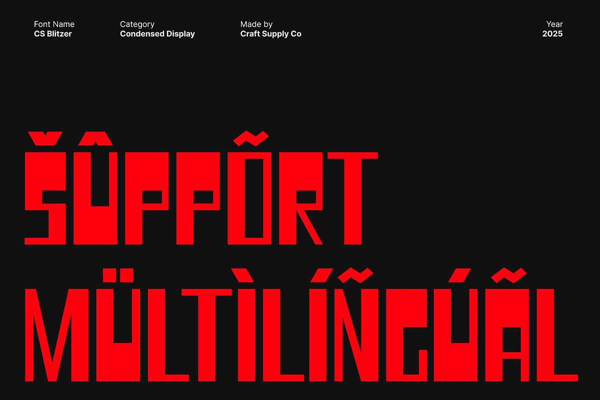 CS Blitzer – Brutalist Display Font, a Sans Serif Font by Craft Supply Co. (Photo 5 of 8)
