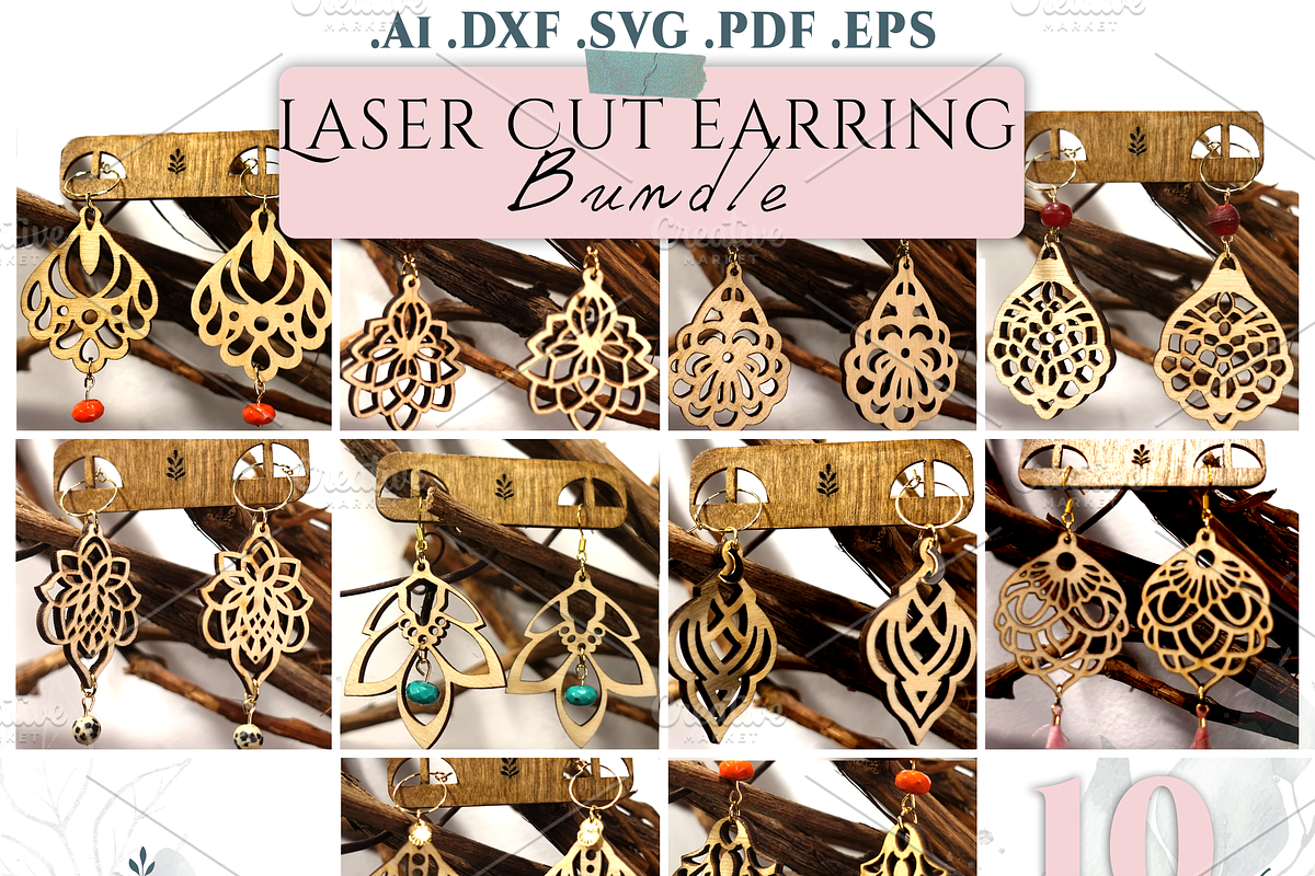 75 Lasercut EARRING FILE SVG BUNDLE, an Object Graphic by Pixelkrafter (Photo 2 of 9)