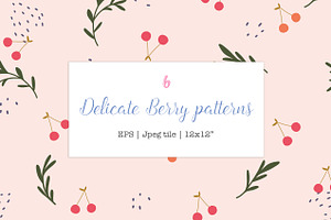 Delicate Berry Seamless Patterns