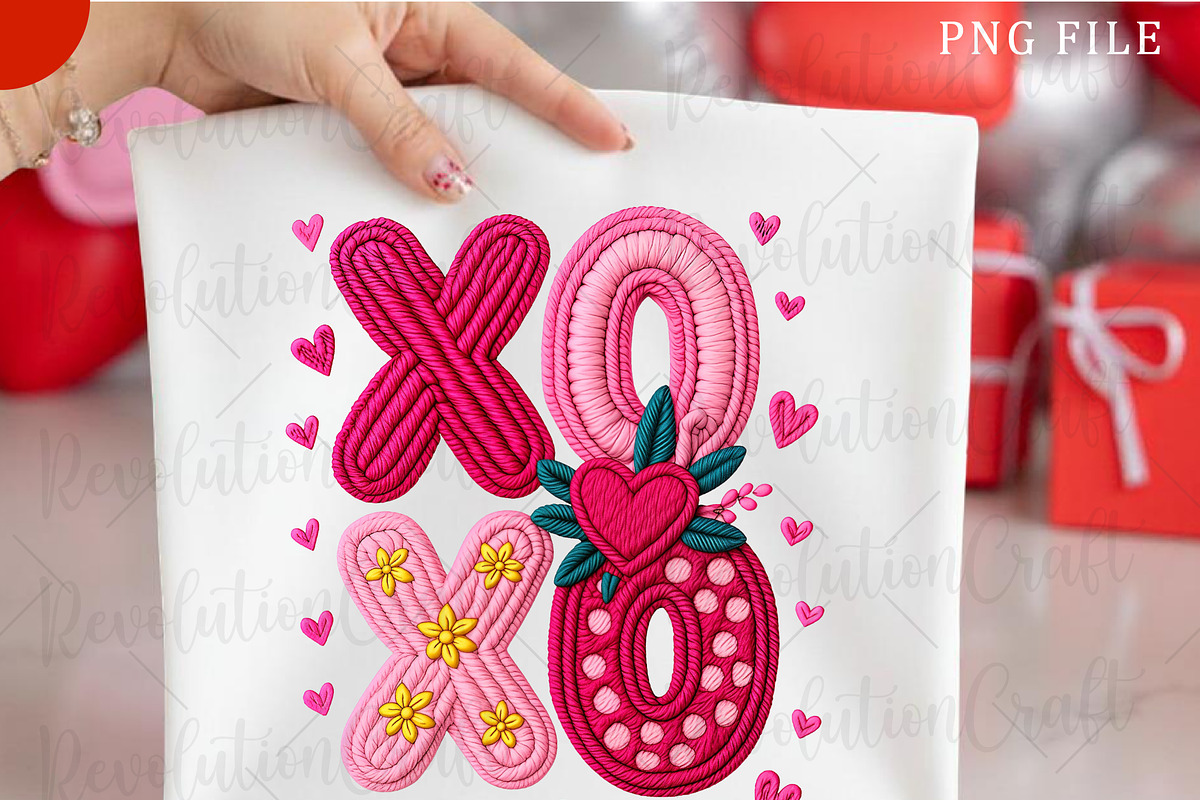 Yarn Crochet XOXO Valentine PNG, an Illustration by OK Design (Photo 2 of 4)
