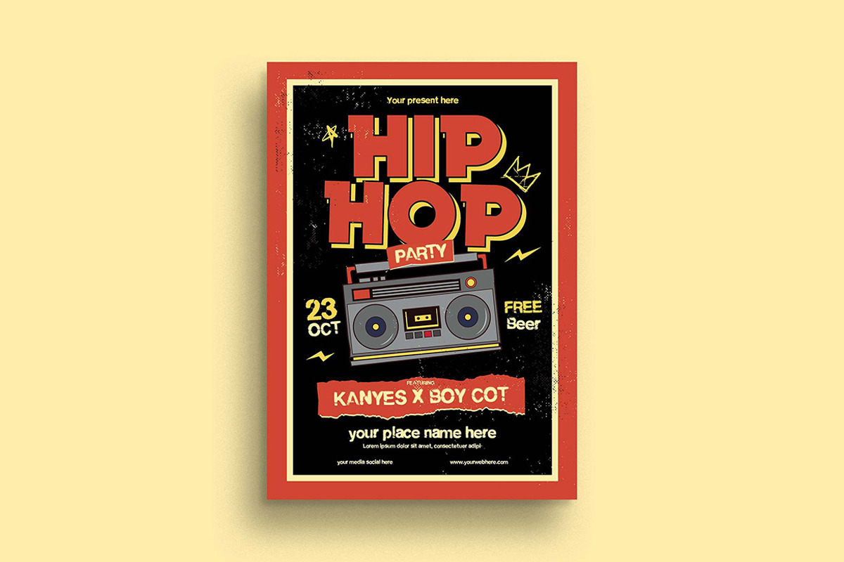 Hip Hop Party Flyer, a Flyer Template by megarez (Photo 1 of 3)