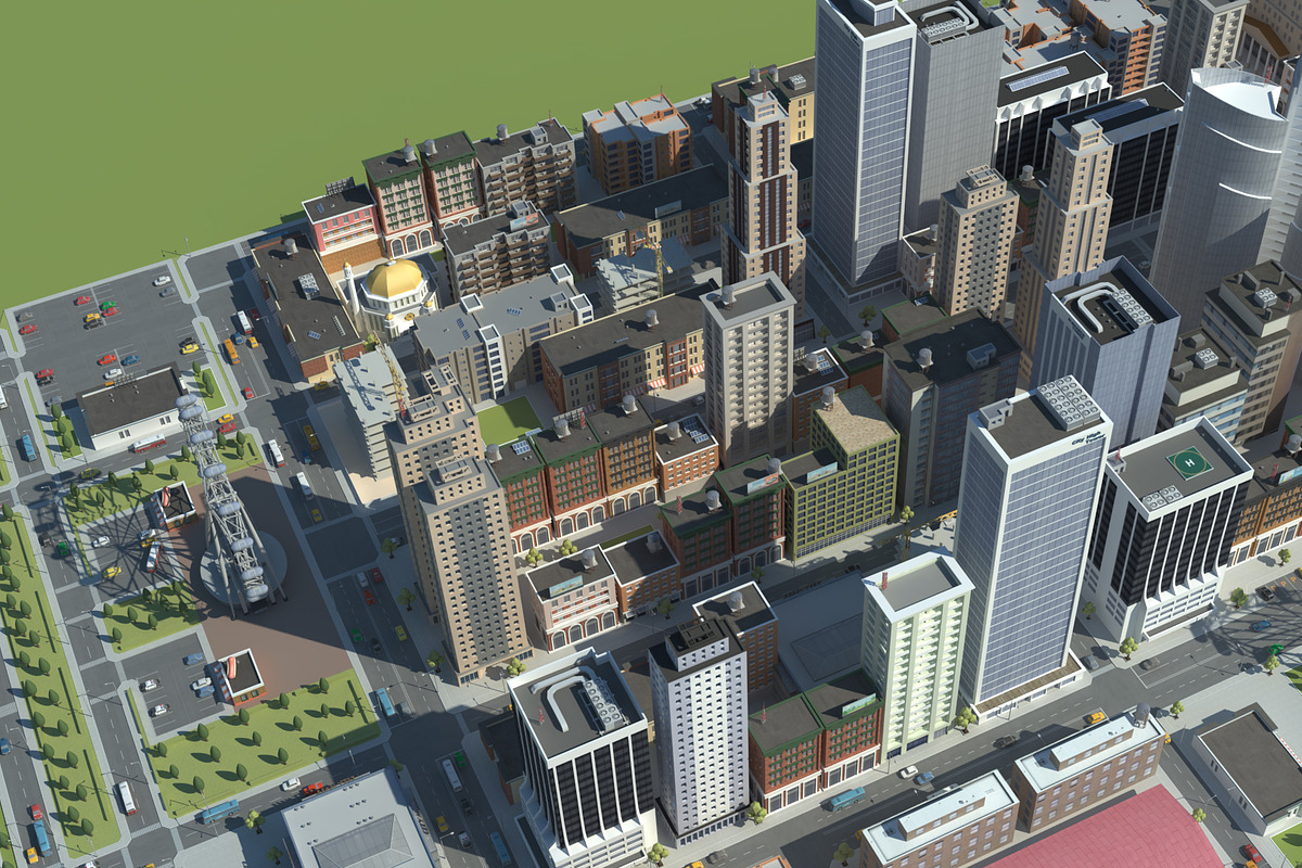 Realistic Lowpoly Simple City VR/AR, an Environmental 3D Model by NOMODOL (Photo 2 of 59)