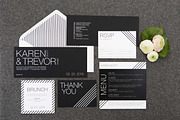 Black & White Stripes Wedding Suite, an Invitation Template by Laura K Invitations (Thumbnail 1 of 6)