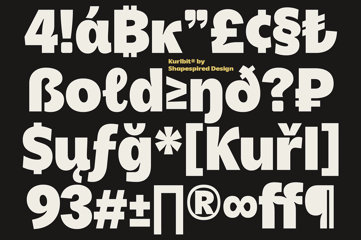 Kurlbit - Bold Display Sans, a Sans Serif Font by Shapespired Design (Photo 12 of 17)