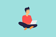 People with computers and laptops, a Person Illustration by Podis (Thumbnail 2 of 9)