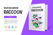 Cartoon raccoon skateboarder. Tshirt, an Animal Illustration by KENO Mascots (Thumbnail 2 of 7)