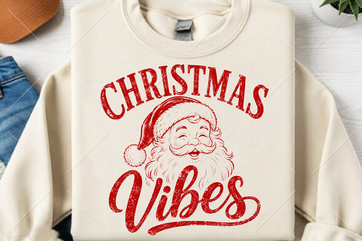 Vintage Santa Christmas Vibes PNG, a Seasonal Illustration by Canvas Craft (Photo 2 of 6)