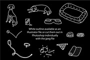 Cute doodle dogs and accessories, an Animal Illustration by Liz Pengilley Studio (Thumbnail 3 of 4)