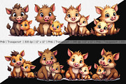 Wild Boar Mother's Day Clipart, a Graphic by Artnoy (Thumbnail 2 of 5)