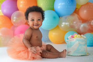 Rainbow Cake Smash Digital Backdrop, a Layer Style Add-On by Wild Honey Design Co.