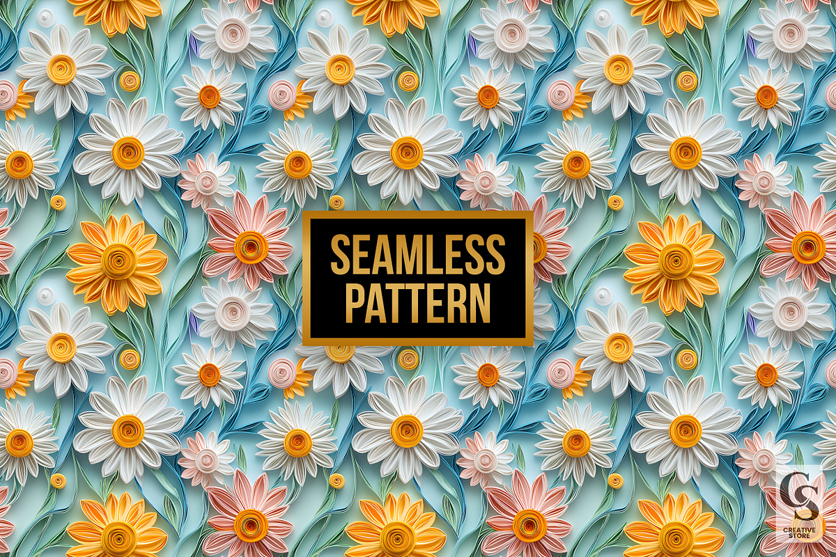 Pastel Paper Quilling Flower Pattern, a Pattern Graphic by Creative Store (Photo 4 of 5)