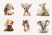 Watercolor Baby Animals Clipart, a Seasonal Illustration by CreationArt (Thumbnail 4 of 7)