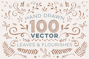 100+ Vector Leaves + Flourishes