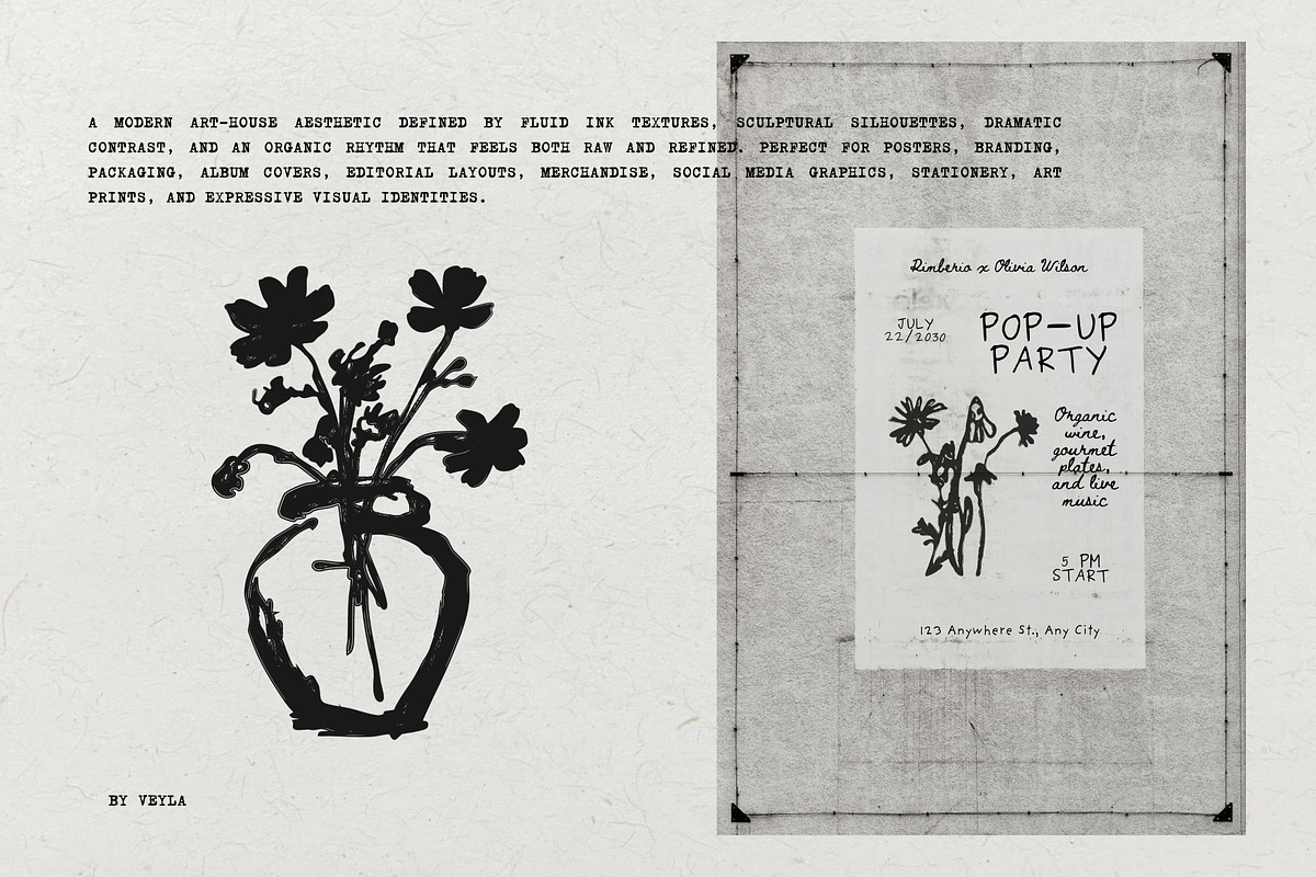 Bloom: 80 Ink Botanical Pack, a Decorative Illustration by Veyla (Photo 7 of 17)