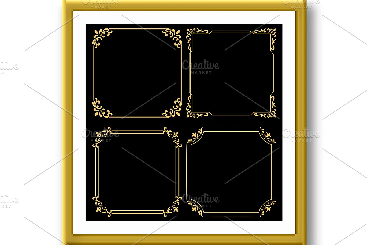 Vintage set of decorative frames, a Decorative Illustration by RODINA (Photo 2 of 3)