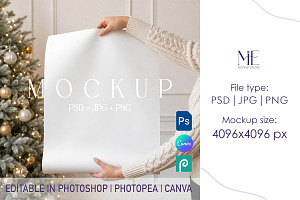 Wrapping Paper Mockup Gift Wrap, an Advertising Mockup by Mie Mockup Studio