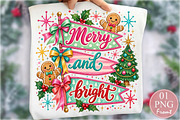 Merry and Bright Christmas PNG, a Seasonal Illustration by Rose Art (Thumbnail 1 of 4)