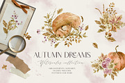 AUTUMN DREAMS watercolor collection, a Seasonal Illustration by long summer (Thumbnail 1 of 18)