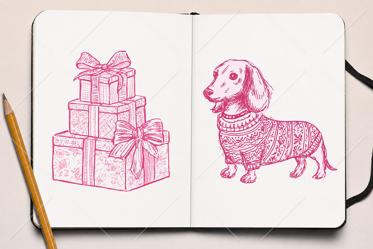 Watercolor Christmas Essentials PNG, a Seasonal Illustration by Canvas Craft (Photo 8 of 10)