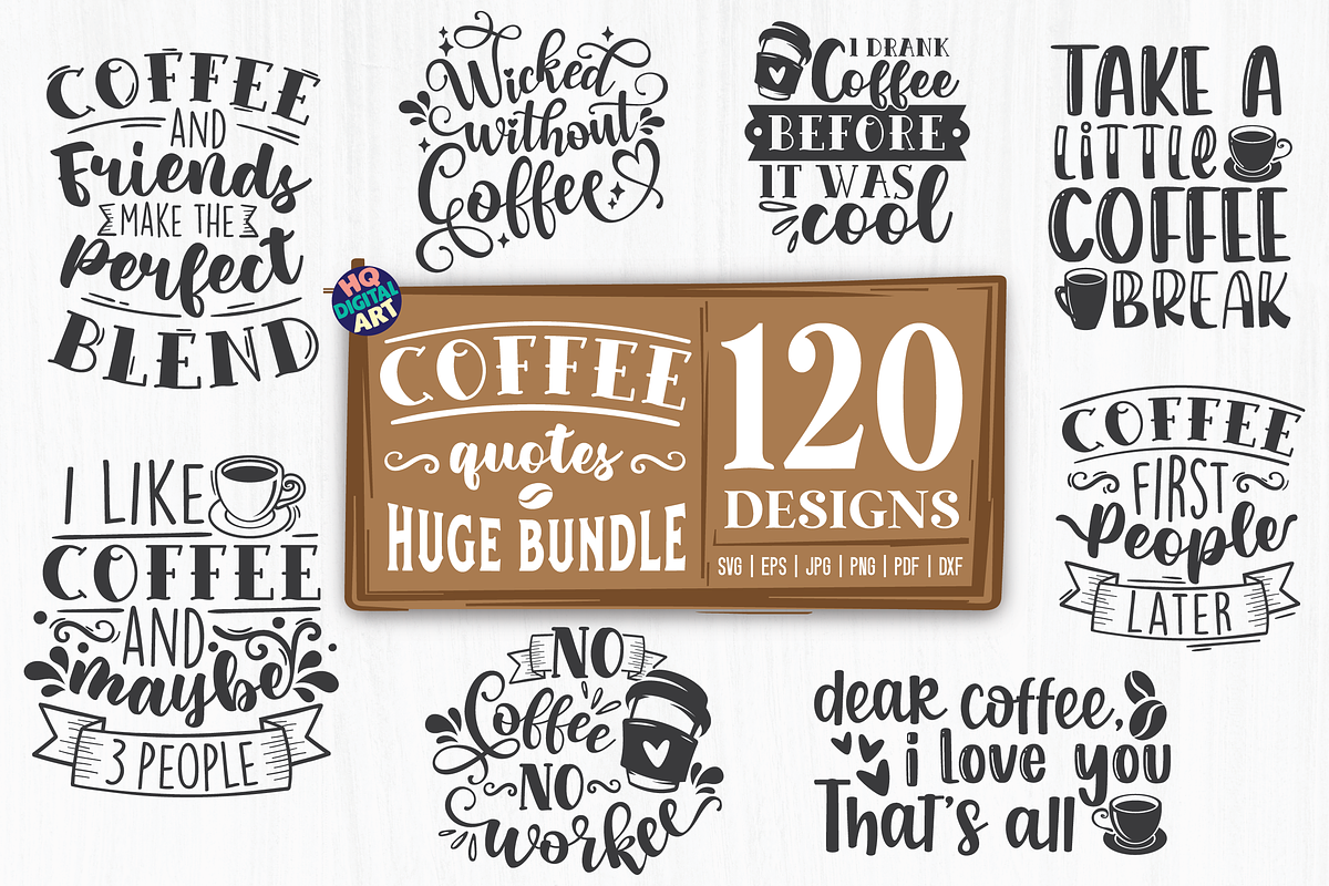 Huge Coffee SVG Bundle, a Food Illustration by HQDigitalArt (Photo 5 of 15)