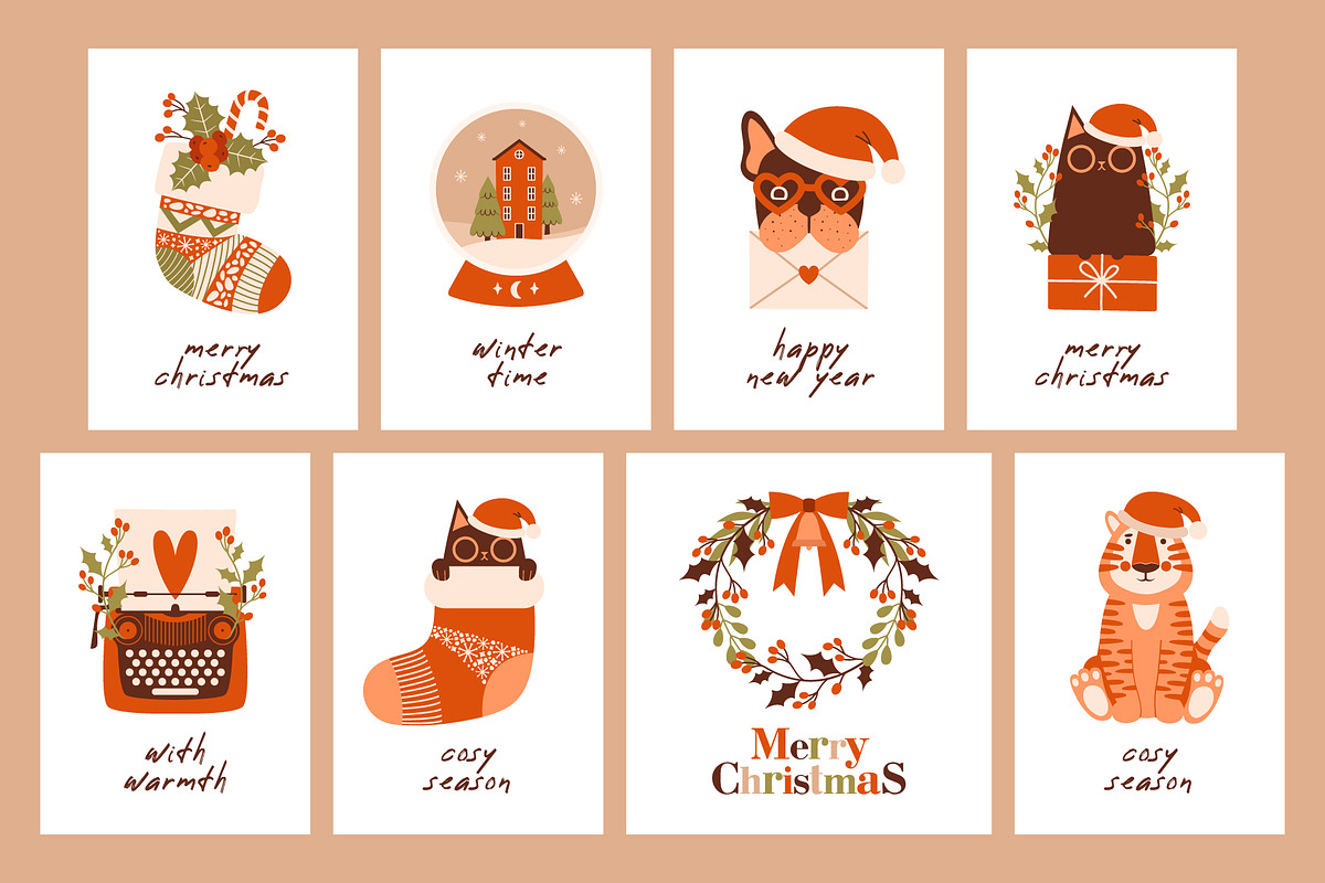Naive Christmas. Clip arts & cards, a Seasonal Illustration by Renberrry.Store (Photo 6 of 10)