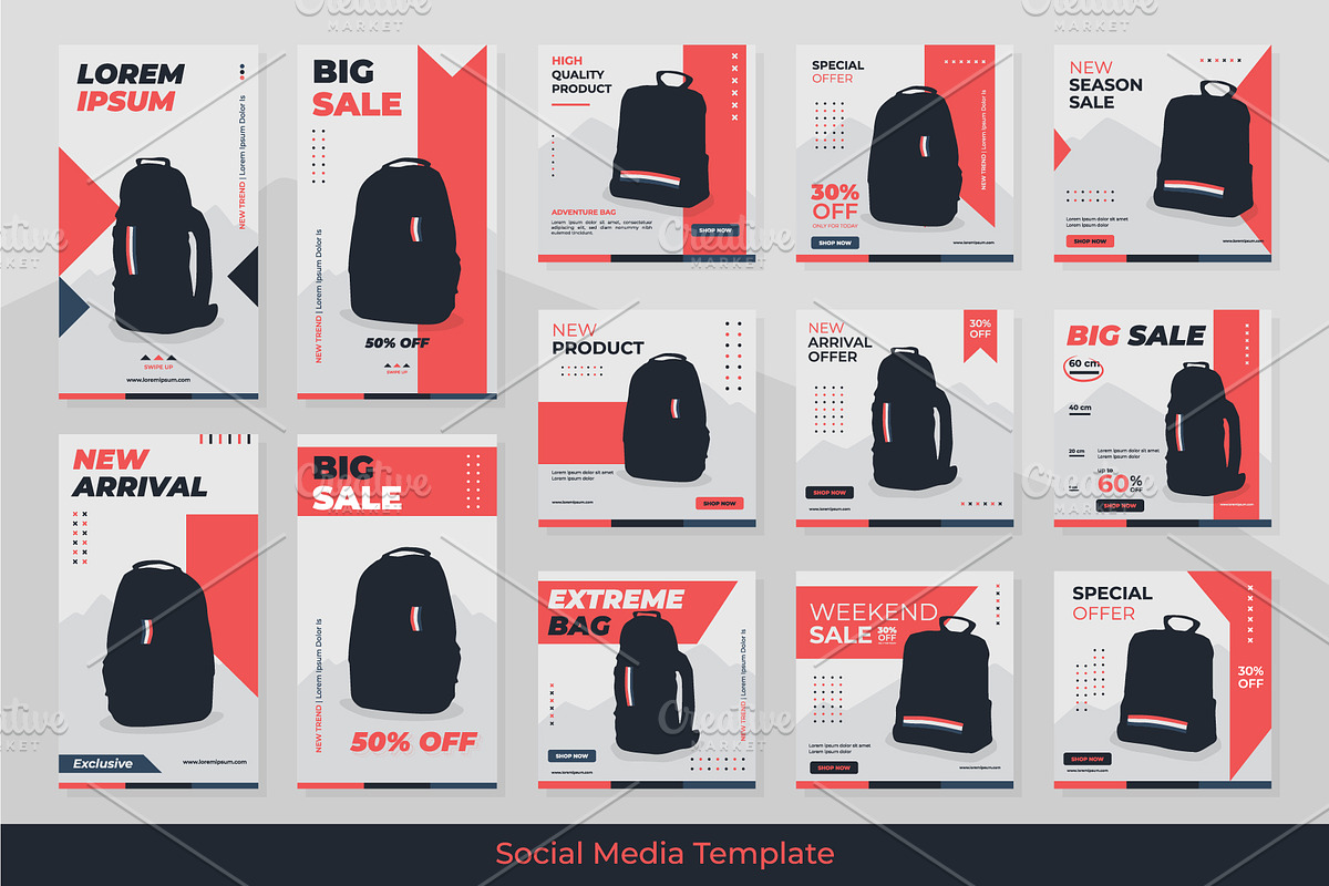 Social Media Template Vector #01, a Social Media Template by reseven std