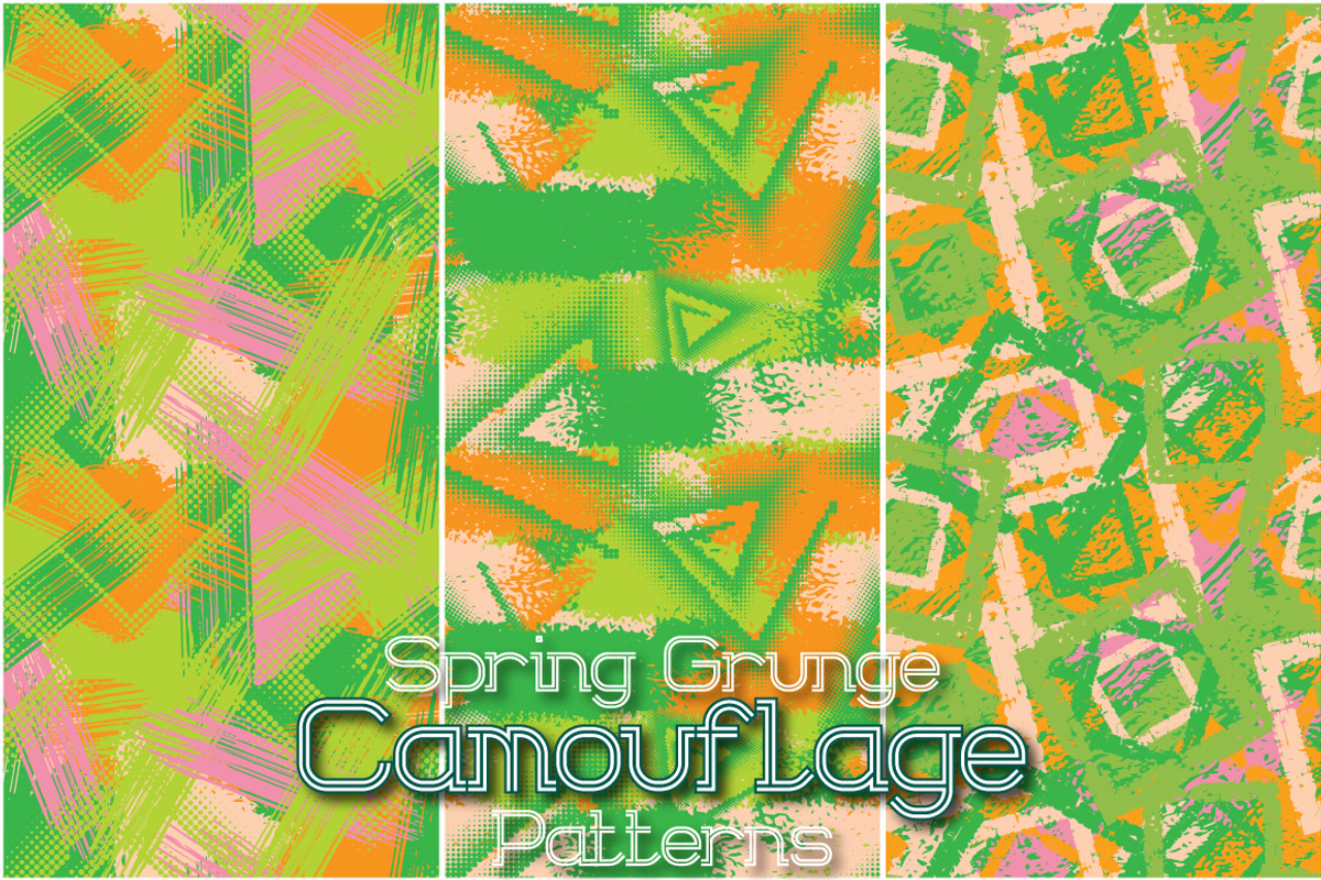 24 Spring Grunge Camo Patterns, a Pattern Graphic by Guten Tag Vector