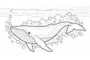 Whale Line Art Vector Bundle, an Illustration by yasushie (Thumbnail 51 of 51)
