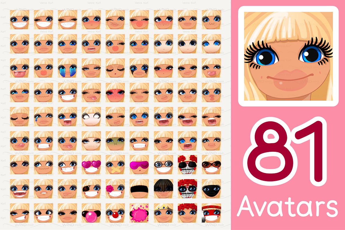 vector BIG avatars SET, a Templates & Theme by WINDmade (Photo 17 of 40)