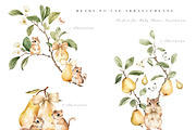 Watercolor Pear Magic Garden Set, an Animal Illustration by Pati Paints (Thumbnail 4 of 9)